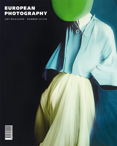 Cover of European Photography Magazine issue 117-118 featuring AI Concepts, Politics, Rooted Realms, and Book Reviews
